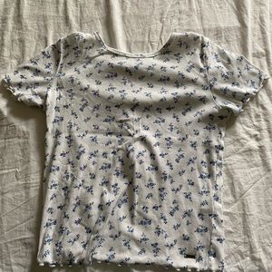 Hollister blue floral crop top